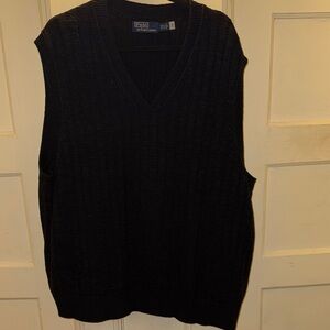 Polo by Ralph Lauren Men's V-Neck Black Sweater Vest